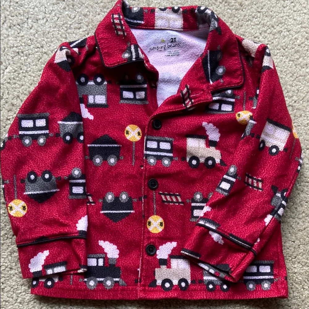 🪷Red Train Pajamas 2T - Picture 3 of 4